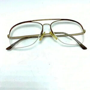 Logo Paris Eyeglasses Frames Gold Metal Frame France  vintage Aviator glasses